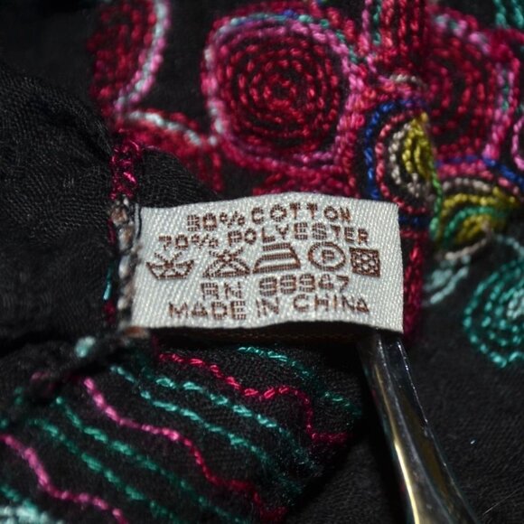 Womens Black Embroidered Floral Open Front Cover Up Cardigan Plus Size 4X Ruffle - Picture 9 of 10